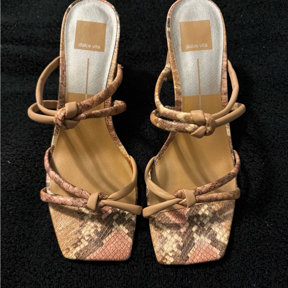 Dolce Vita Snakeskin Tan Sandals